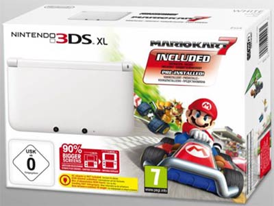 Nntendo 3DS XL Mario Kart 7 White Limited Edition (Dobozos, összes papírjával)