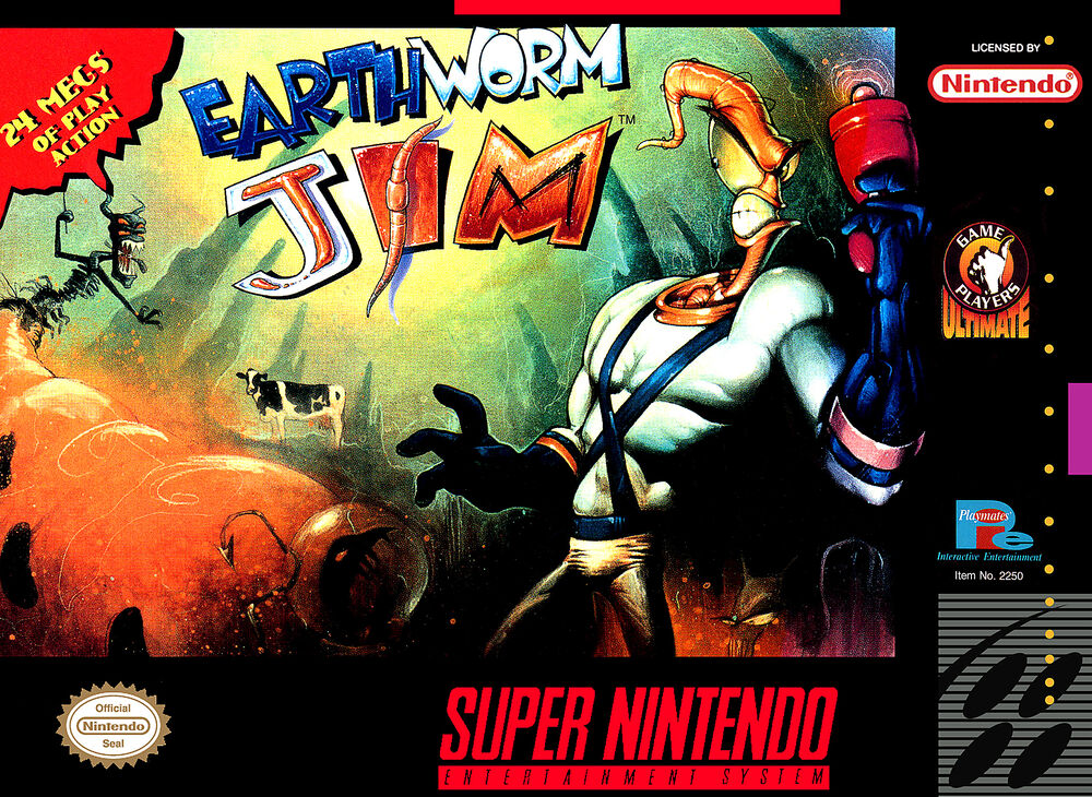 Earth Worm Jim (Eredeti Dobozos, No Manual) (SNES)  (SNSP-AEJP-EUR) Matricás doboz