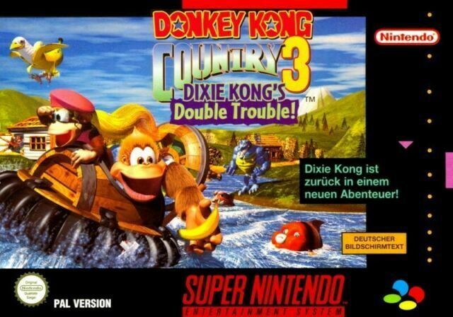 Donkey Kong Country 3 (SNES) Cartridge, belső dobozában, manual, plasztik protektorban