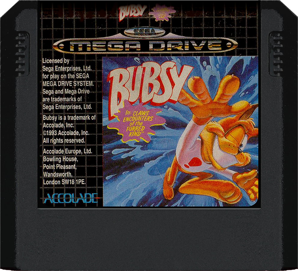 Bubsy In Claws Encounters of the Full Red Kind(kopott matrica)