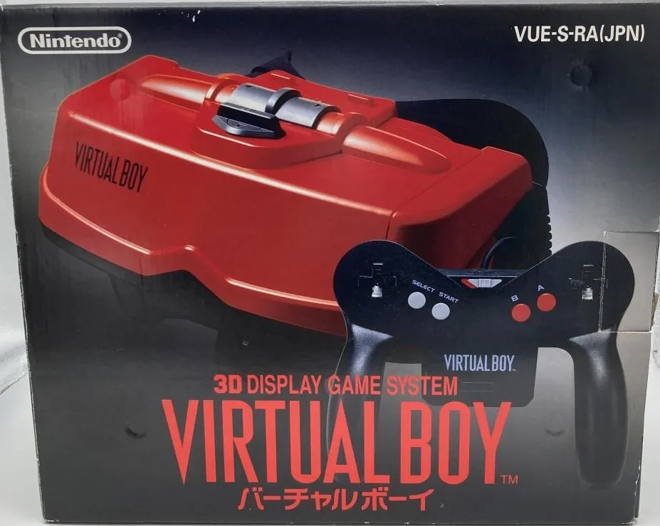 Virtual Boy 3D Display Game System (VUE-S-RA) JPN +Virtual Boy AC adapter+Mario Tennis játékkal+ 230/110 V AC-AC konverter (Eredeti dobozában (NTSC-J)