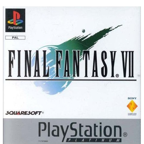 Final Fantasy VII (7) Platinum No Manual, fénymásolt előlap, hátlap